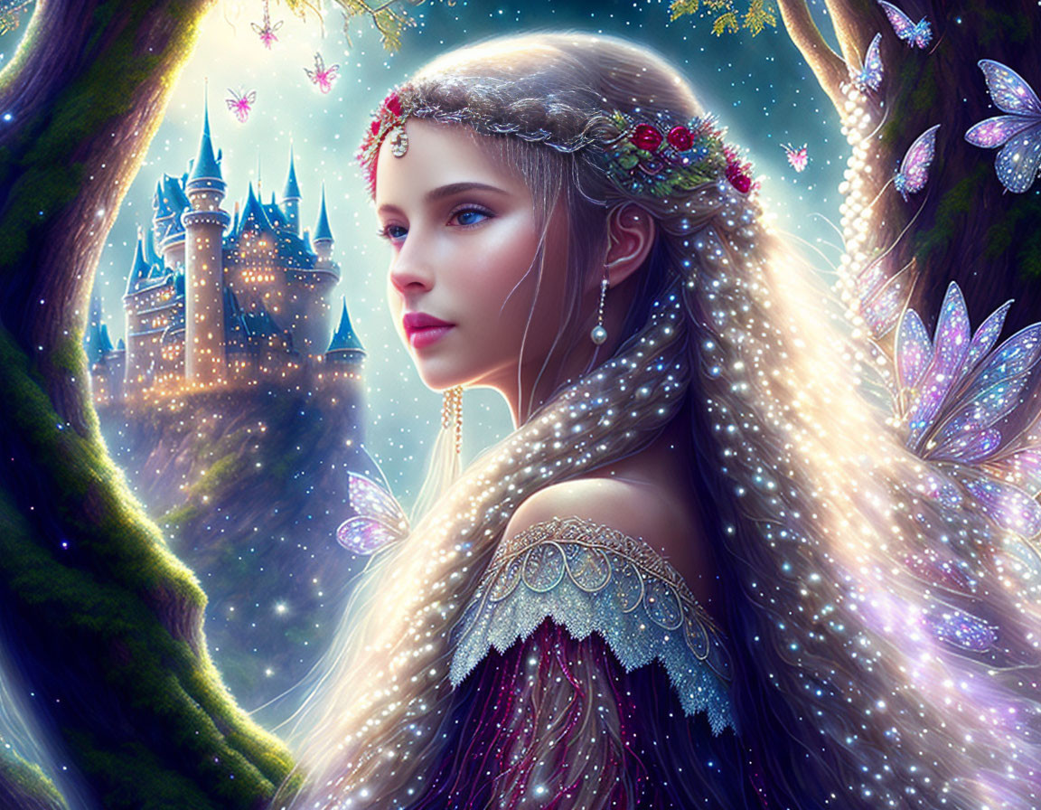 Ethereal woman with intricate jewelry in fantasy artwork