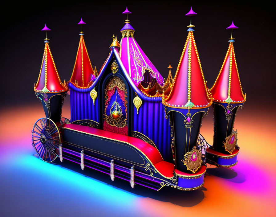 Colorful 3D Fantasy Carriage with Elaborate Designs