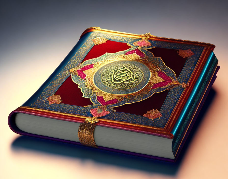 Intricate Islamic design on ornate book cover