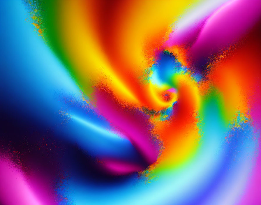 Colorful Neon Swirling Abstract Art in Vibrant Hues