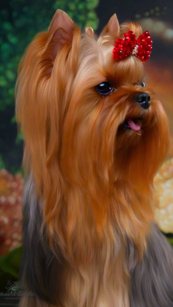 yorkshire terrier with long hair as pictured