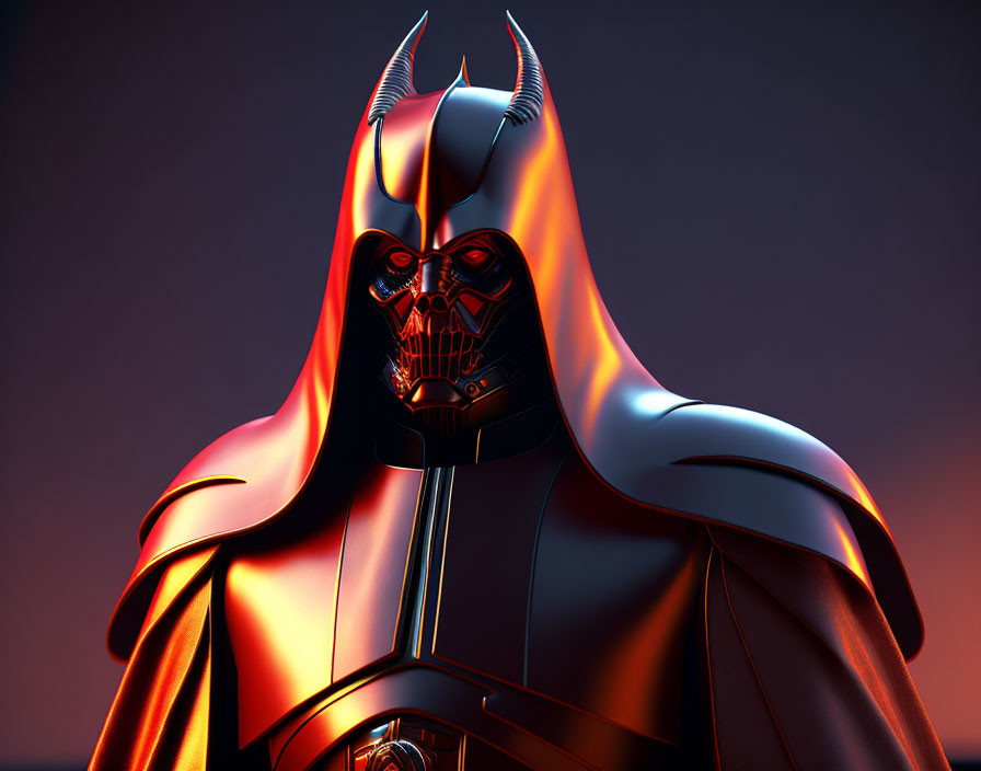 Character with horned helmet and cape in 3D art.