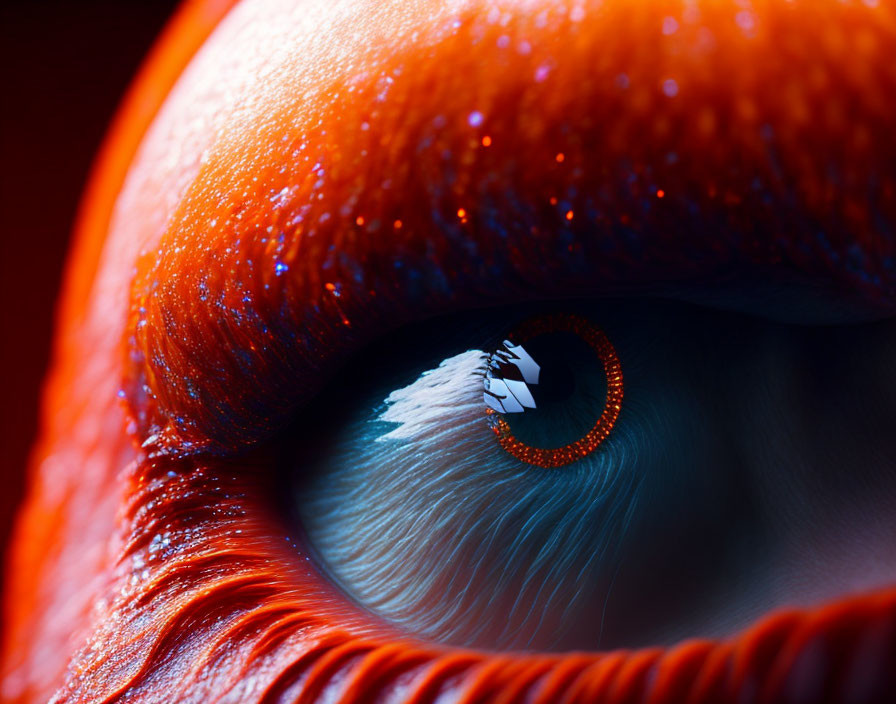 Detailed Close-Up of Human Eye with Blue Iris and Dilated Pupil