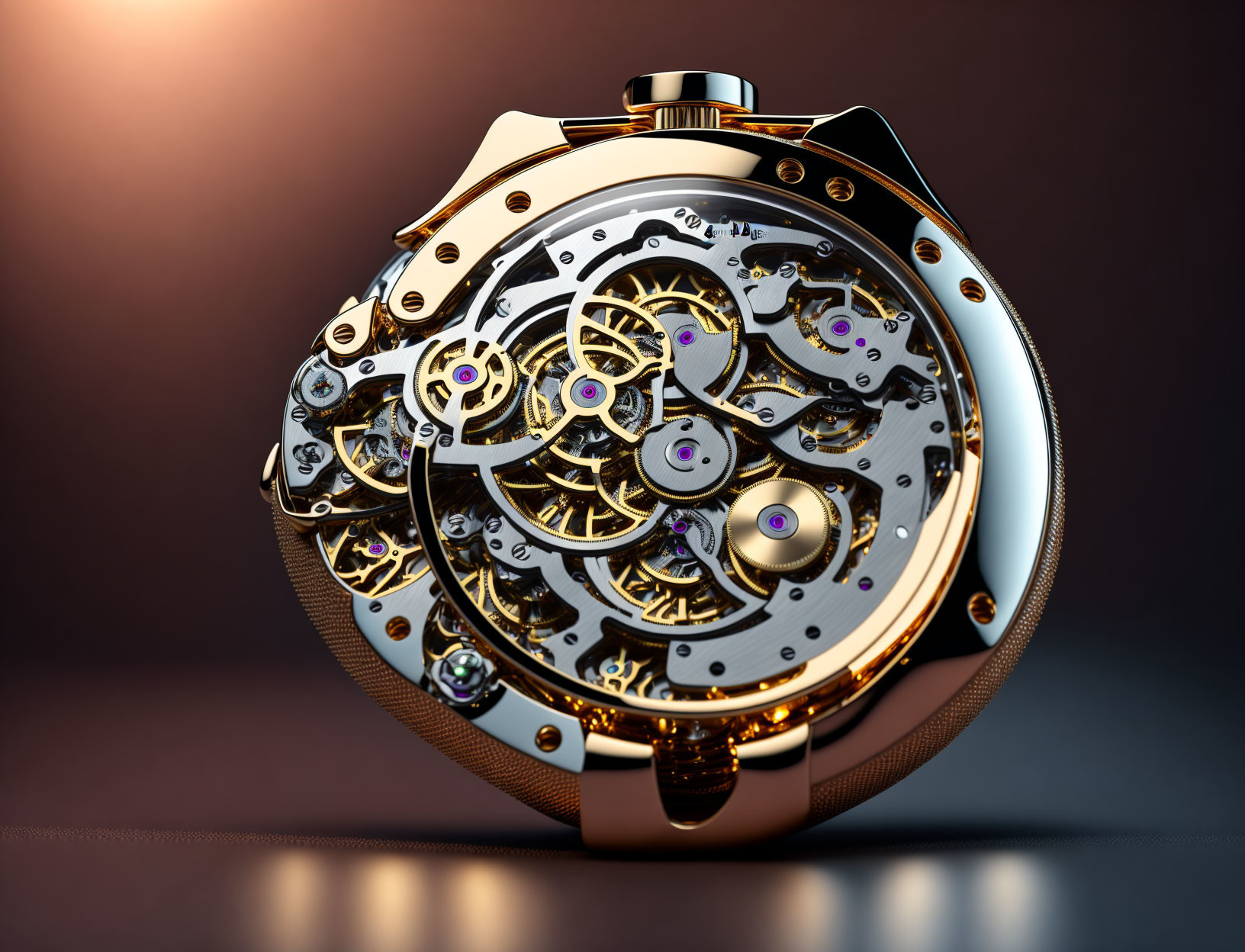 Detailed Close-Up of Sophisticated Mechanical Watch Movement