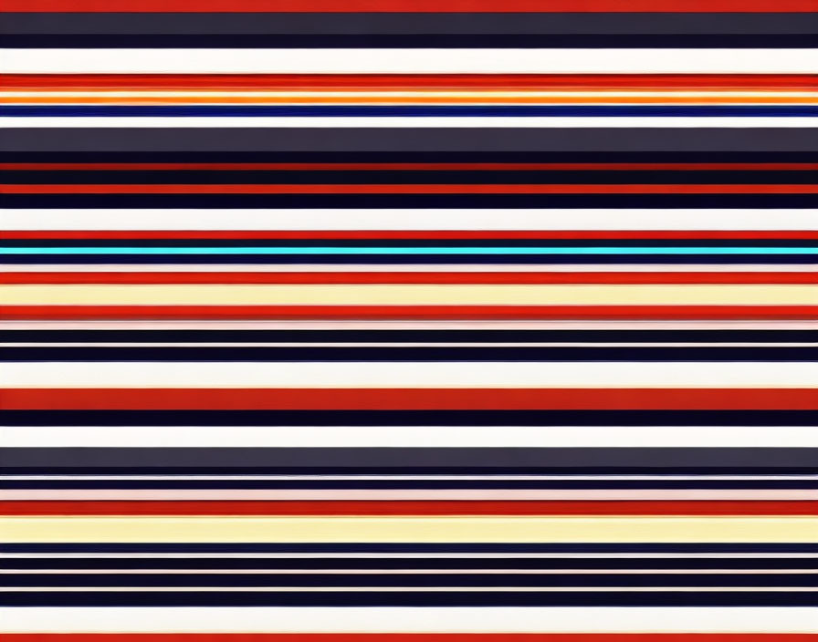 Horizontal Striped Abstract Art in Blue, Red, White & Yellow