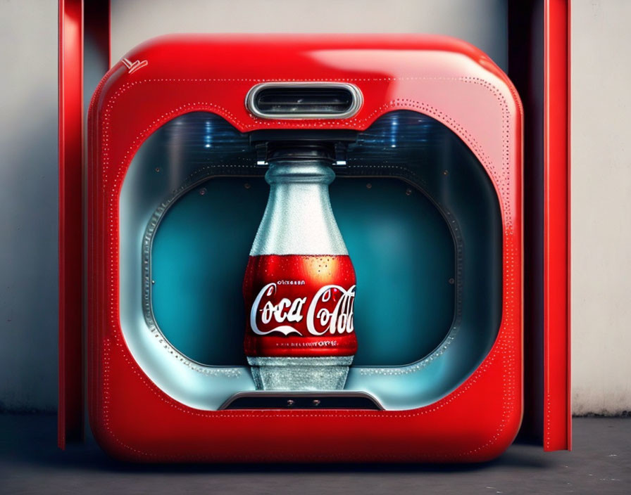 Vintage Coca-Cola Vending Machine with Glass Bottle Display