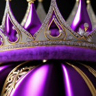 Purple Velvet Crown with Diamonds and Gold Accents Symbolizing Royalty