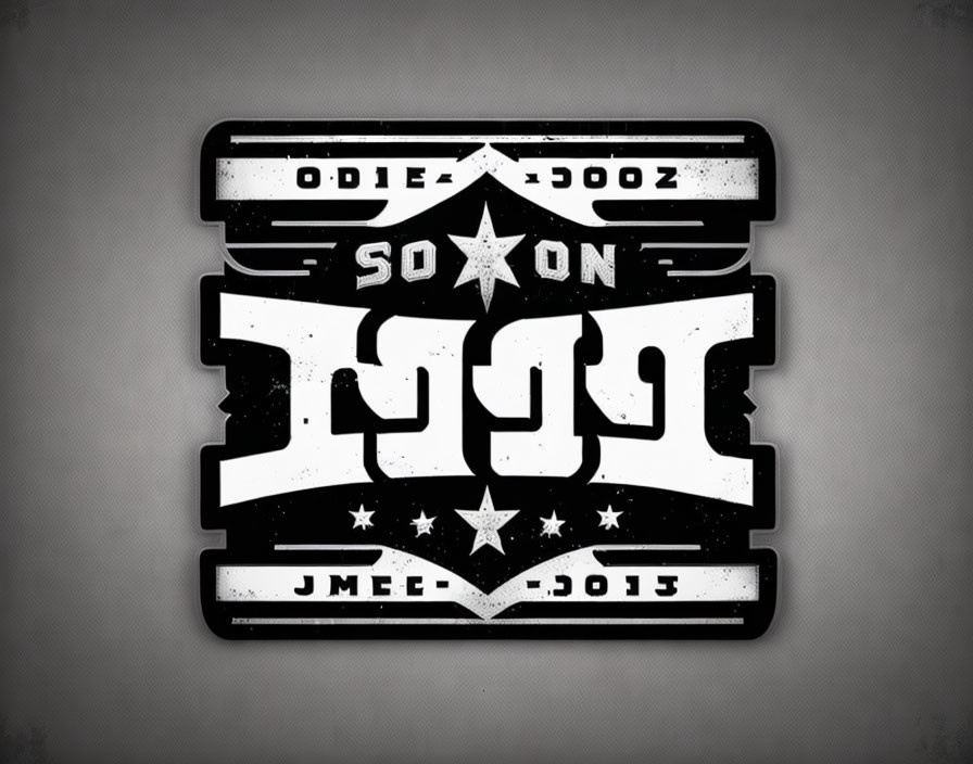 Monochrome graphic with "SOX ON" text and stars