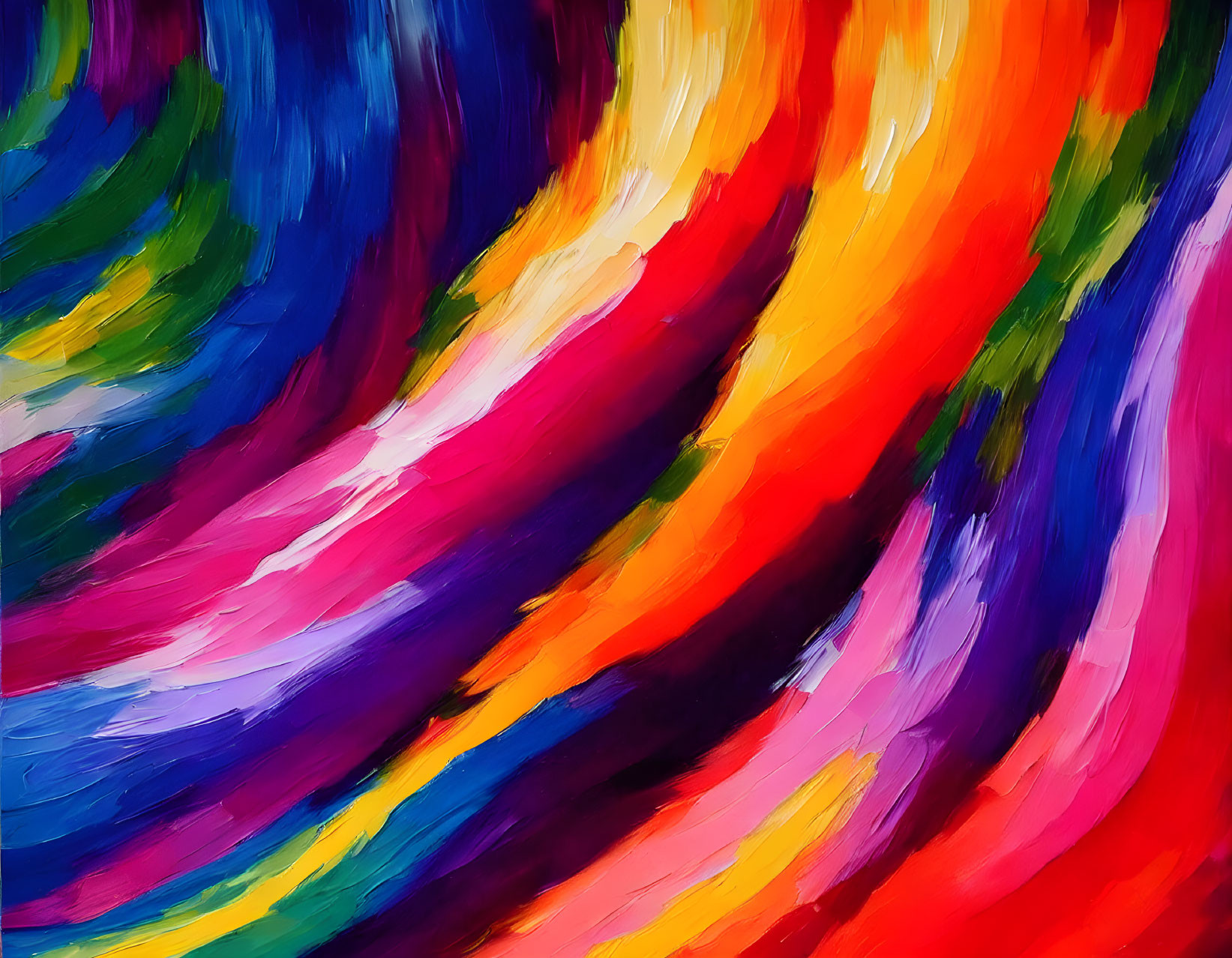 Colorful Abstract Painting with Swirling Brushstrokes