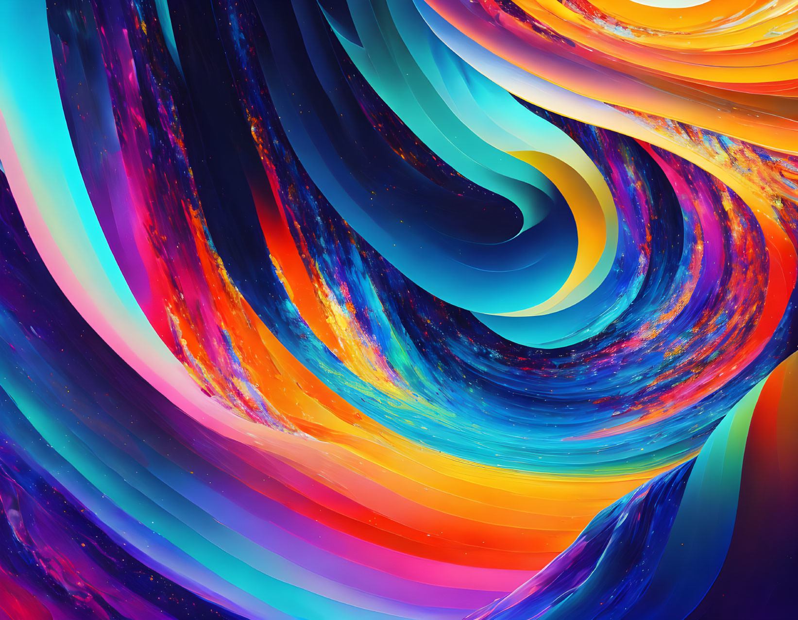 Vibrant Abstract Swirl Wallpaper with Colorful, Dynamic Pattern