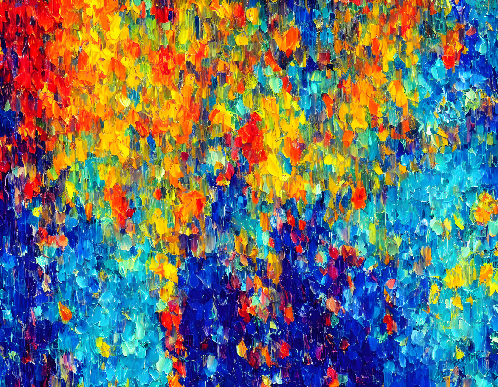 Colorful Abstract Painting with Rich Textured Brushstrokes