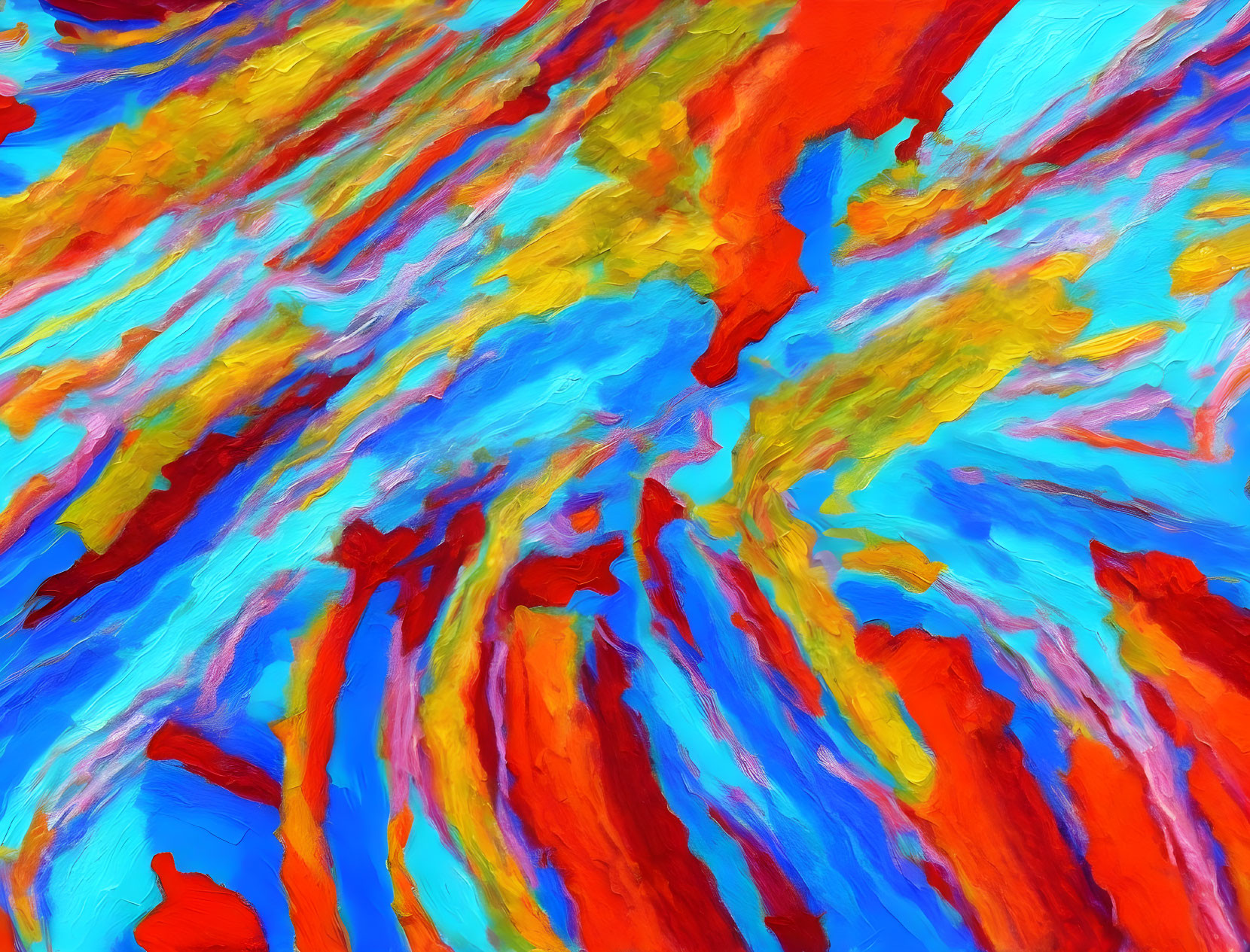 Colorful Abstract Painting with Swirling Brushstrokes