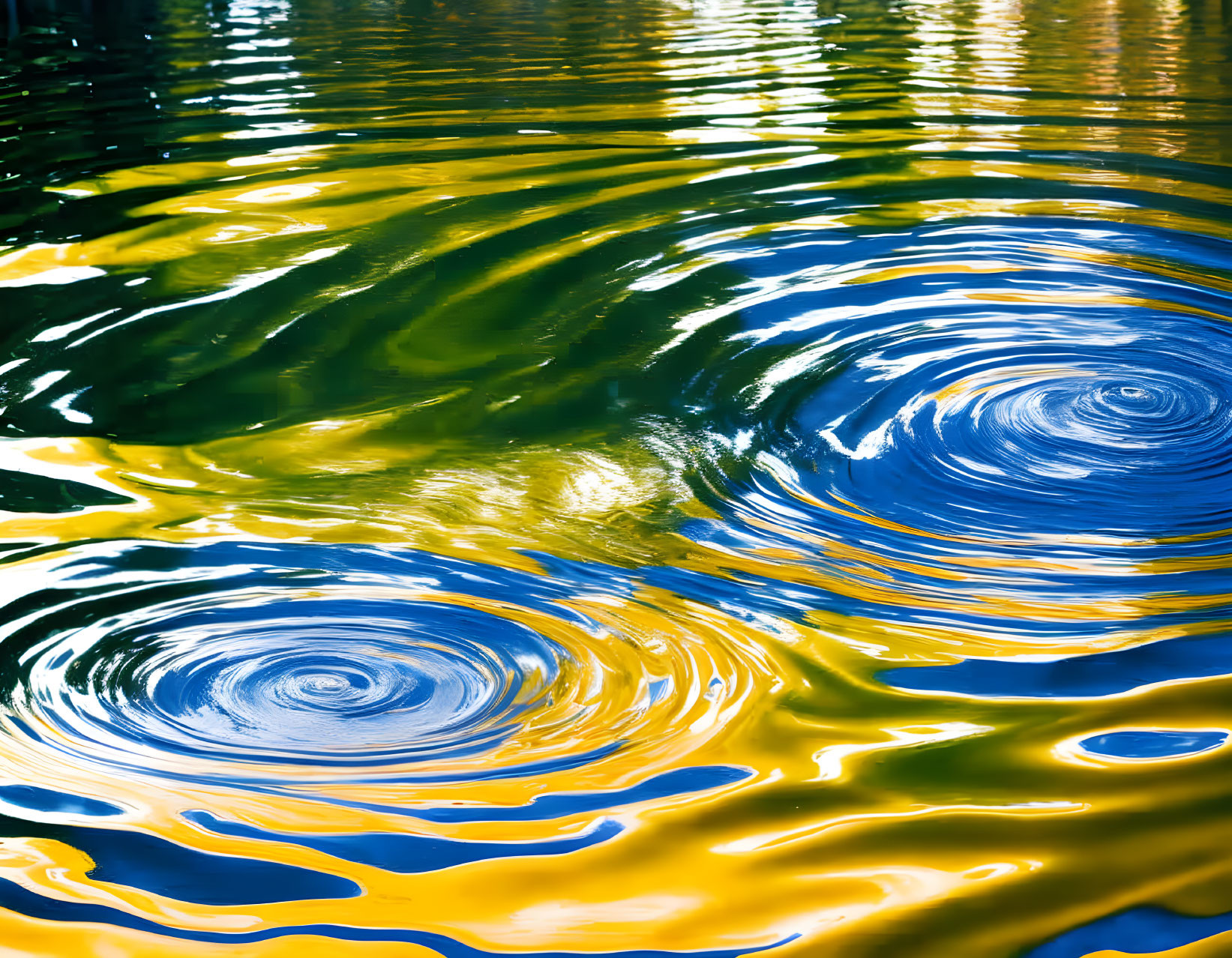 Swirling Blue and Green Water Patterns in Sunlight