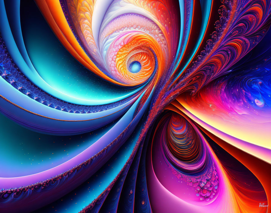 Colorful Swirling Patterns with Fluid Motion and Textured Details