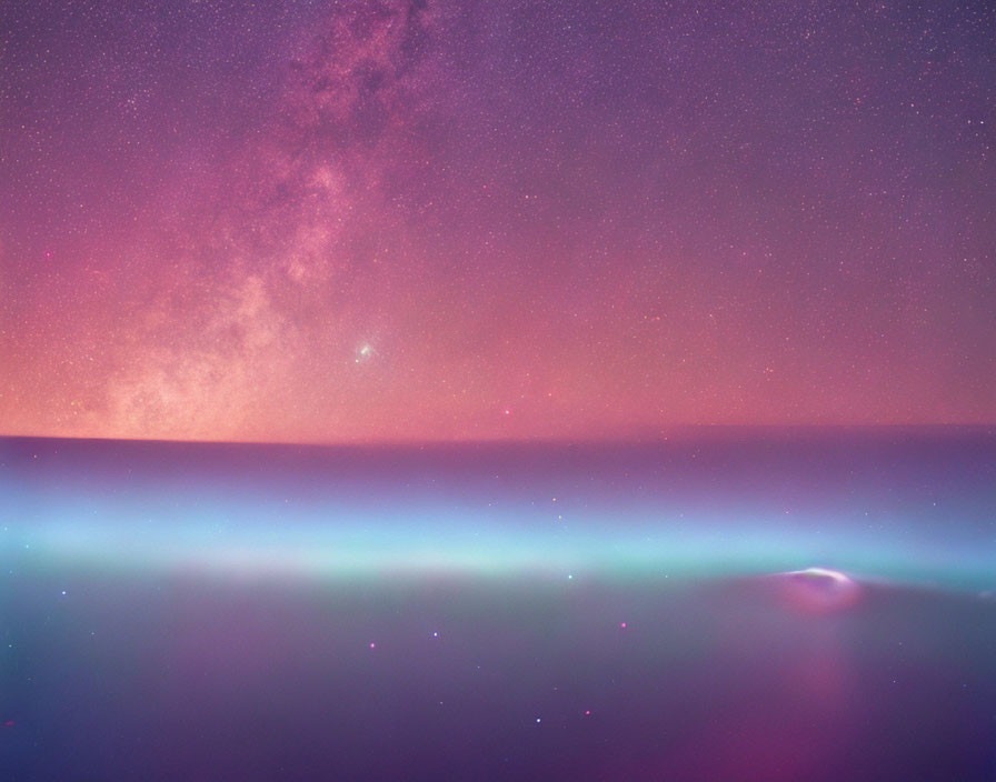 Stunning Milky Way Galaxy Nightscape in Purple and Blue Hues