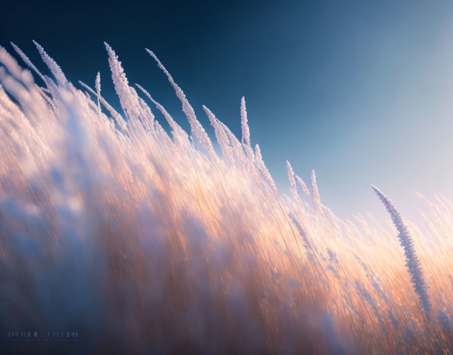 Sunlit Pampas Grass Field in Golden Light