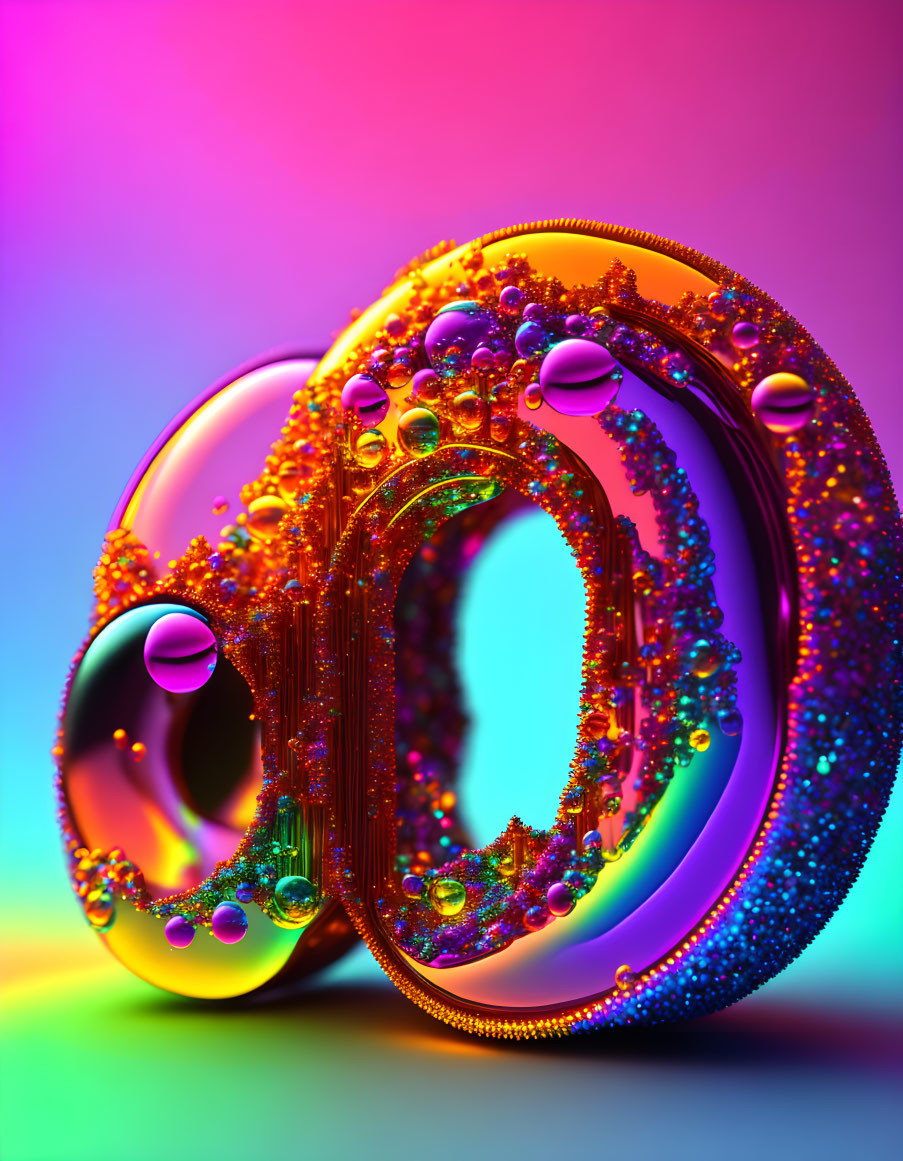 Colorful 3D Infinity Symbol on Rainbow Gradient Background