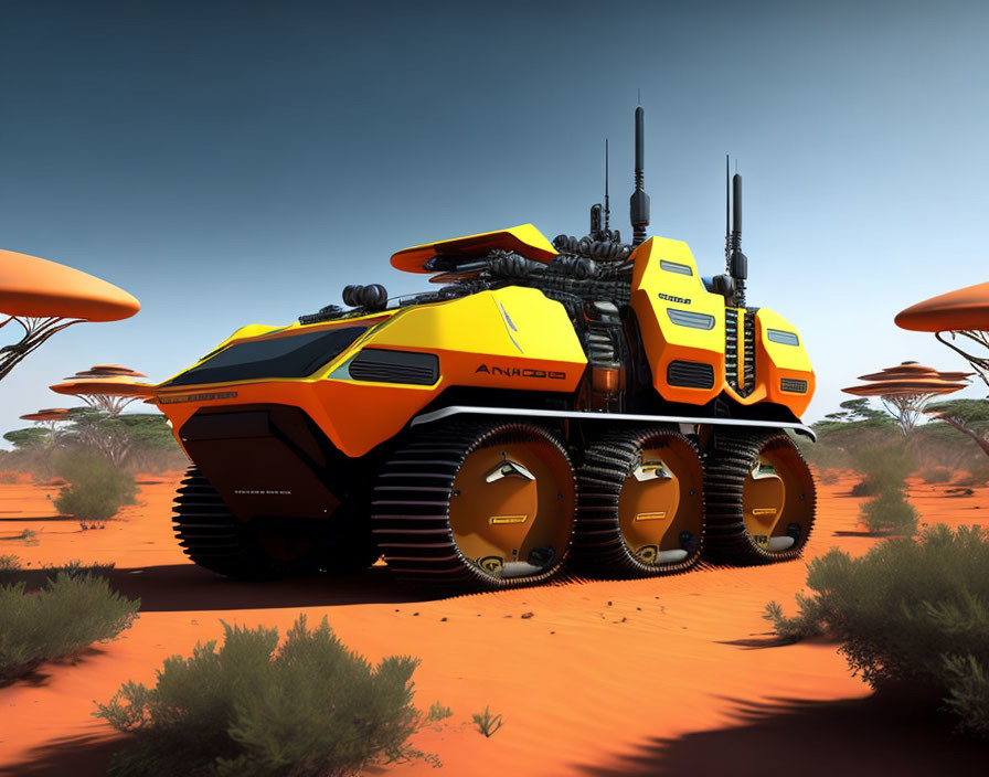 Yellow and Black All-Terrain Vehicle on Desert Landscape