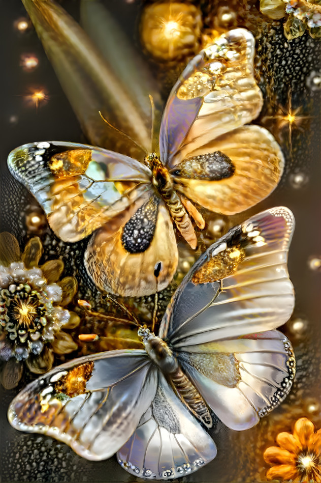 Silver and Gold butterflies