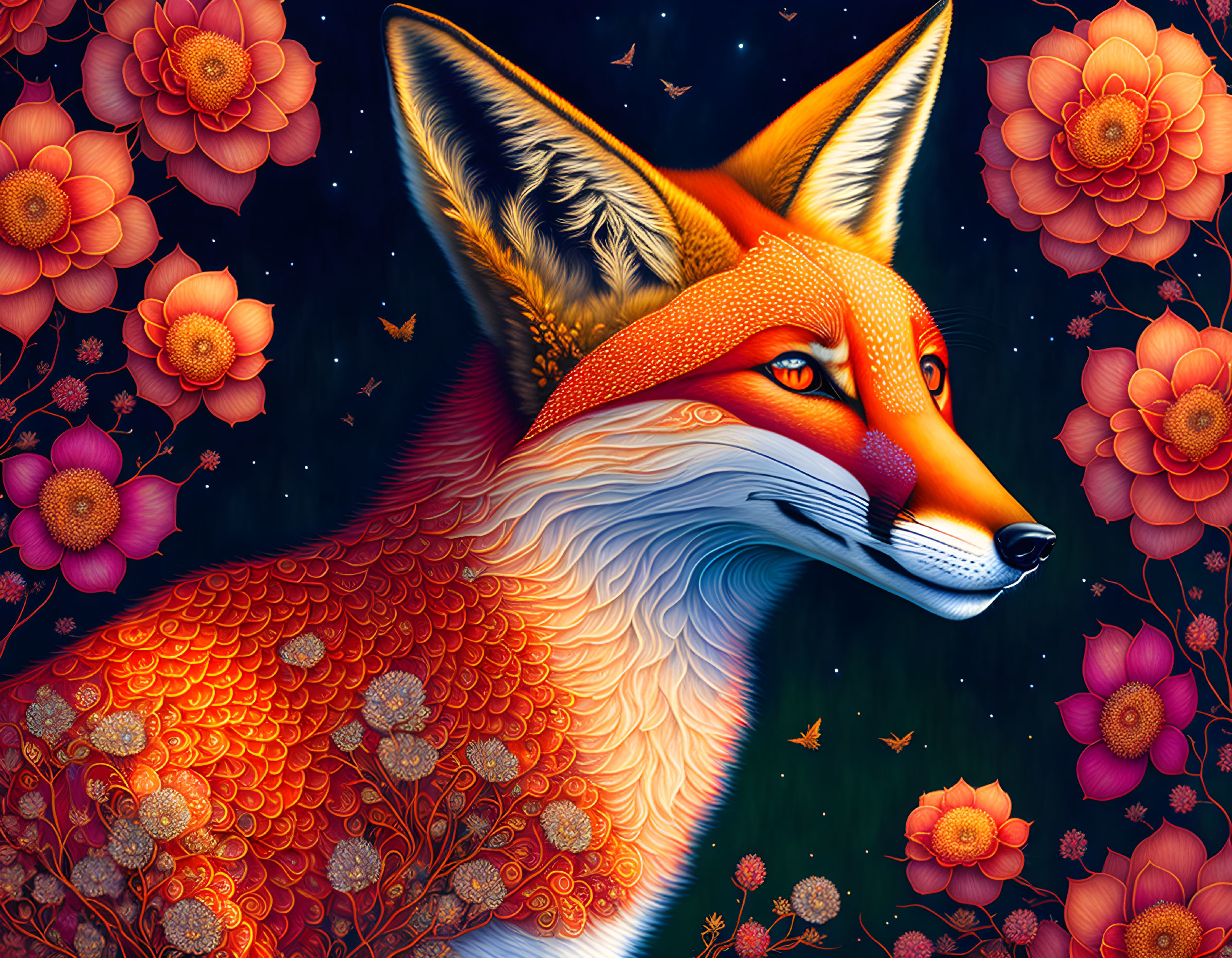 Fox in Flowers