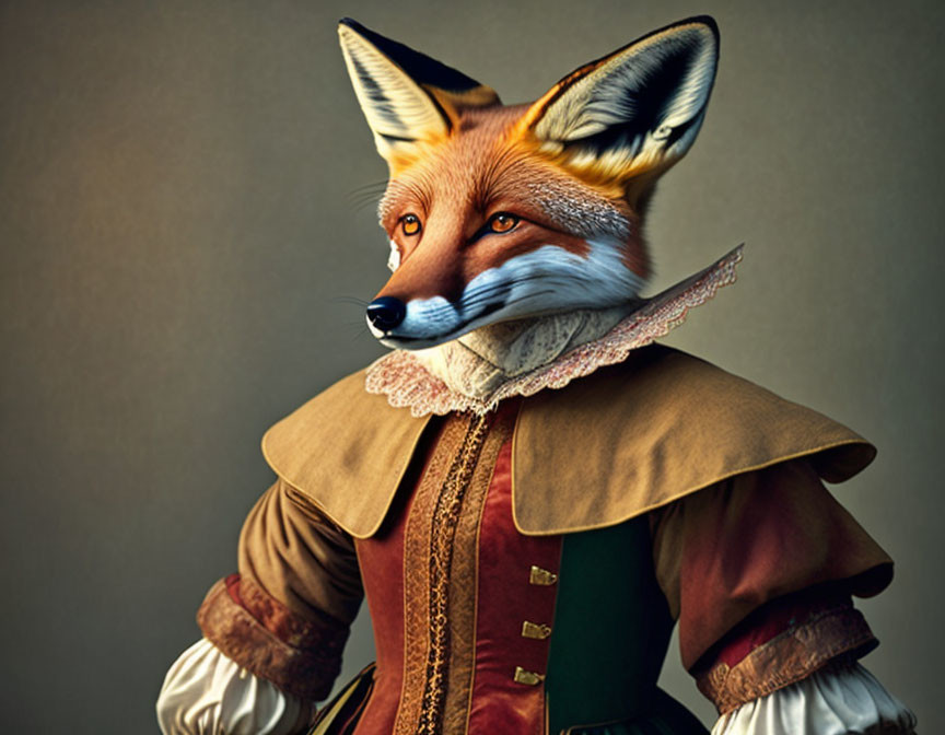 Stylized image of a fox in Renaissance attire