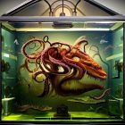 Elaborate Octopus Tentacles in Well-Lit Aquarium