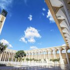 Majestic Mosque with Towering Minarets and Golden Domes