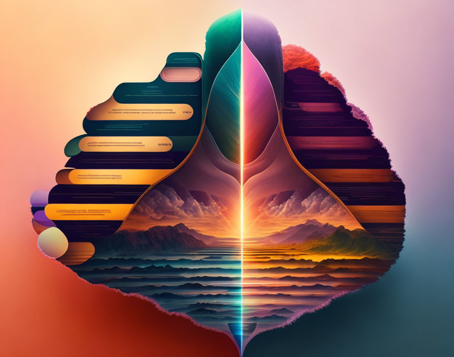 Colorful Landscape Merge with Symmetrical Soundwave Design