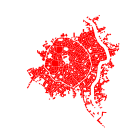 Red Stylized Urban Street Map on White Background