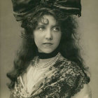 Elegant Woman in Gown in Ornate Alcove Setting