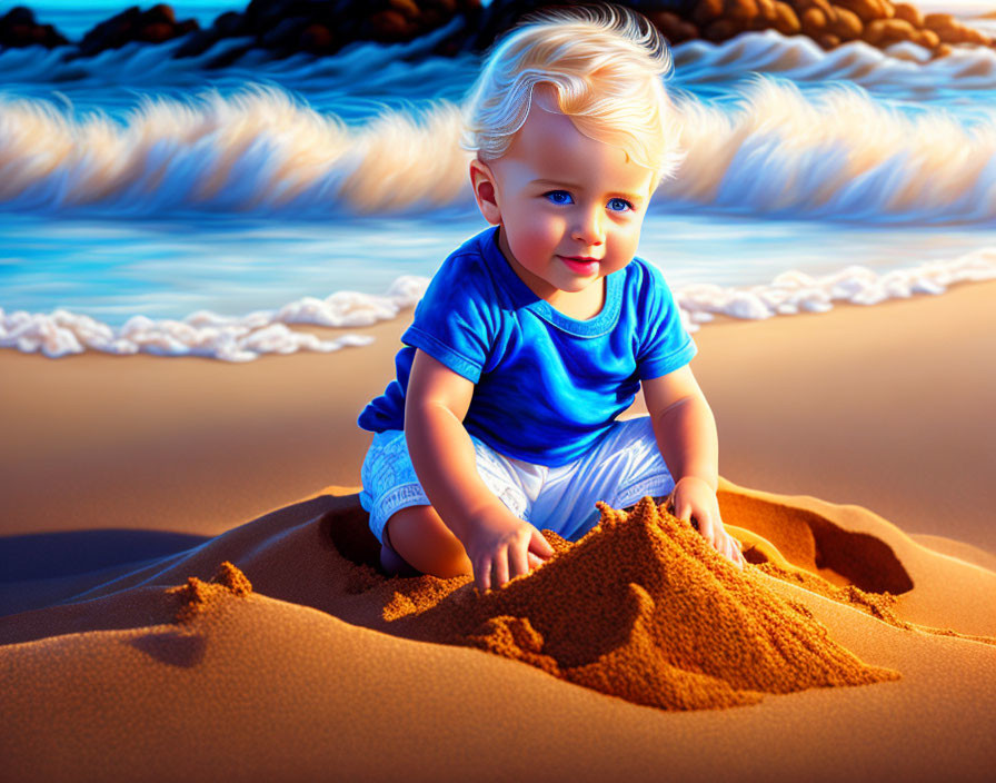 Little boy in the sand