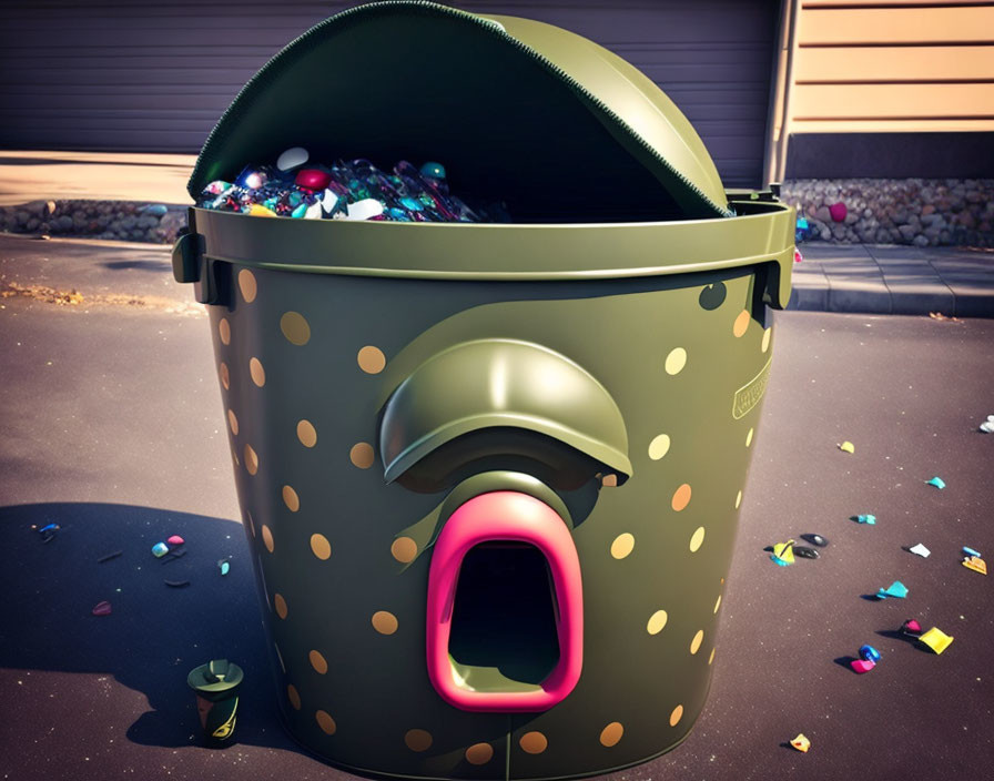 funny trash can