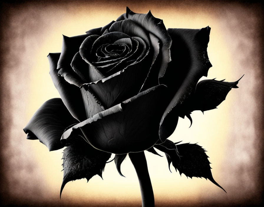 Monochromatic rose with sepia background showcasing intricate details