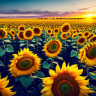 Colorful Psychedelic Landscape with Sunflowers and Patterns