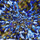 Colorful Abstract Swirl Pattern in Blues and Yellows