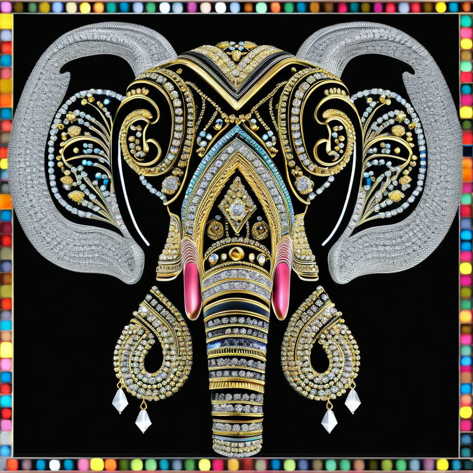 broderie et éléphant