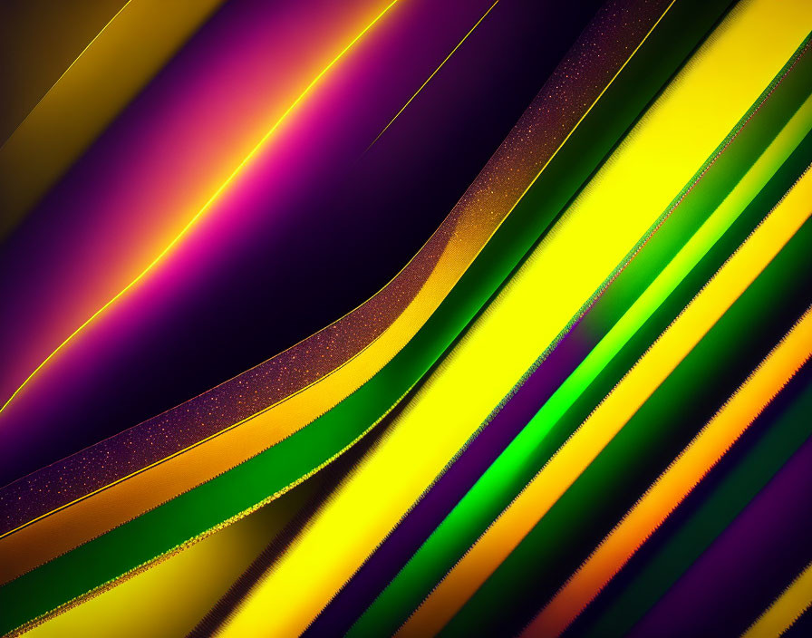 Vibrant Purple, Yellow, and Green Curves on Dark Background