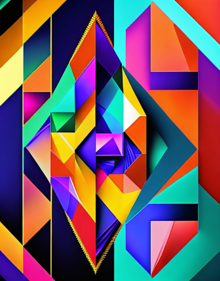 Colorful Abstract Geometric Artwork with Overlapping Shapes