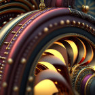 Detailed Fractal Art: Vibrant Patterns in Copper & Blue