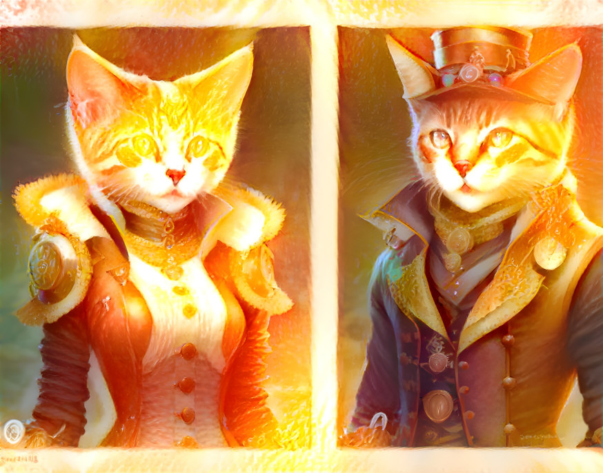 Two cat couples but orange :0