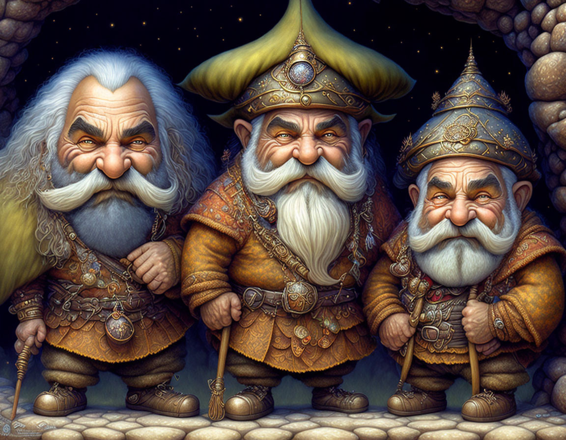 Detailed Animated Dwarves in Medieval Armor with Beards