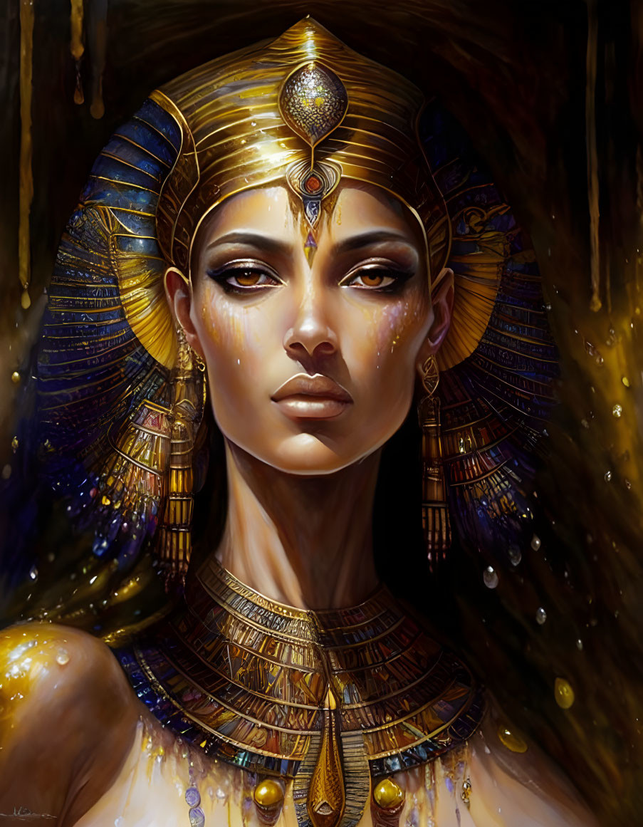 Regal woman in ancient Egyptian royal attire