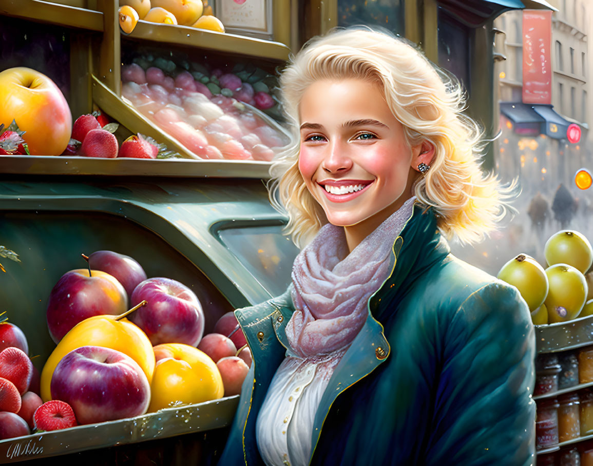 girl in the fruitstore