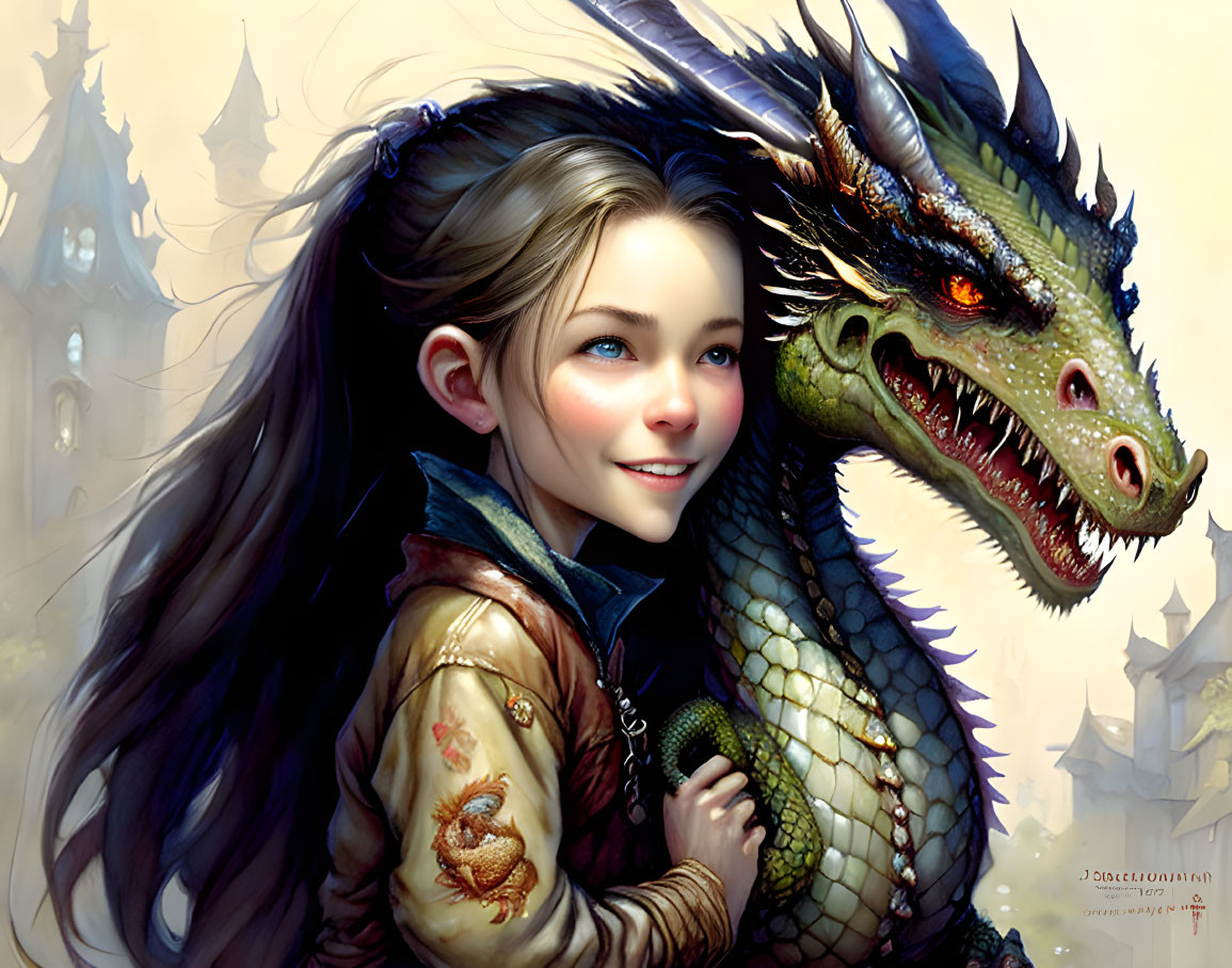 Girl with her dragon