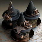 Luxurious Black and Gold Cupcakes with Chocolate Decorations