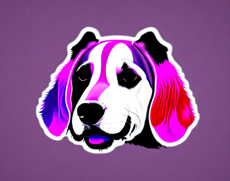 Vibrant Beagle Vector Illustration on Purple Background