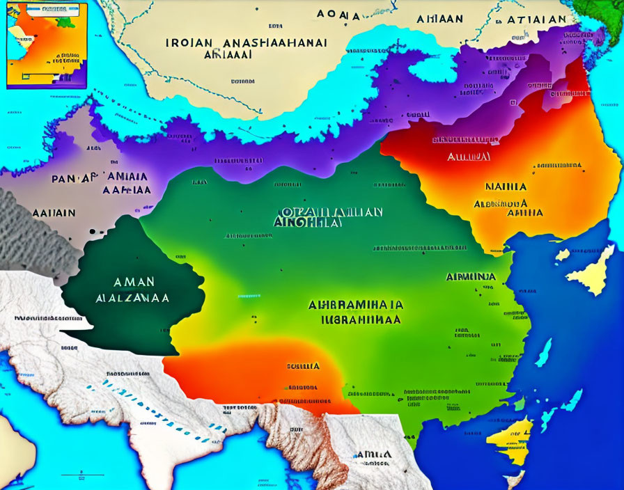 Fantasy world map with unique landmasses and diverse climates