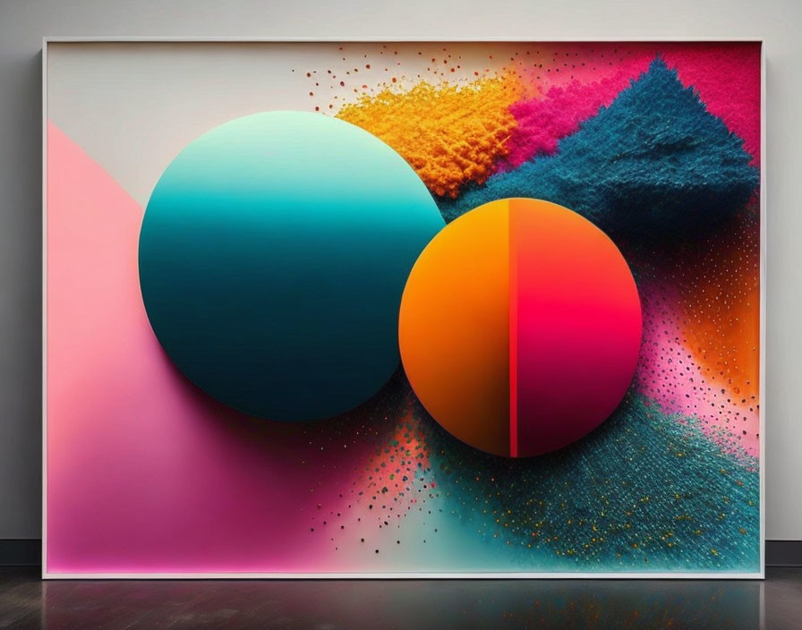 Abstract Art: Vibrant Overlapping Circles on Soft Background