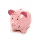 Pink Piggy Bank Digital Illustration on White Background