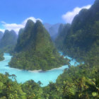 Scenic Turquoise River in Lush Green Forest